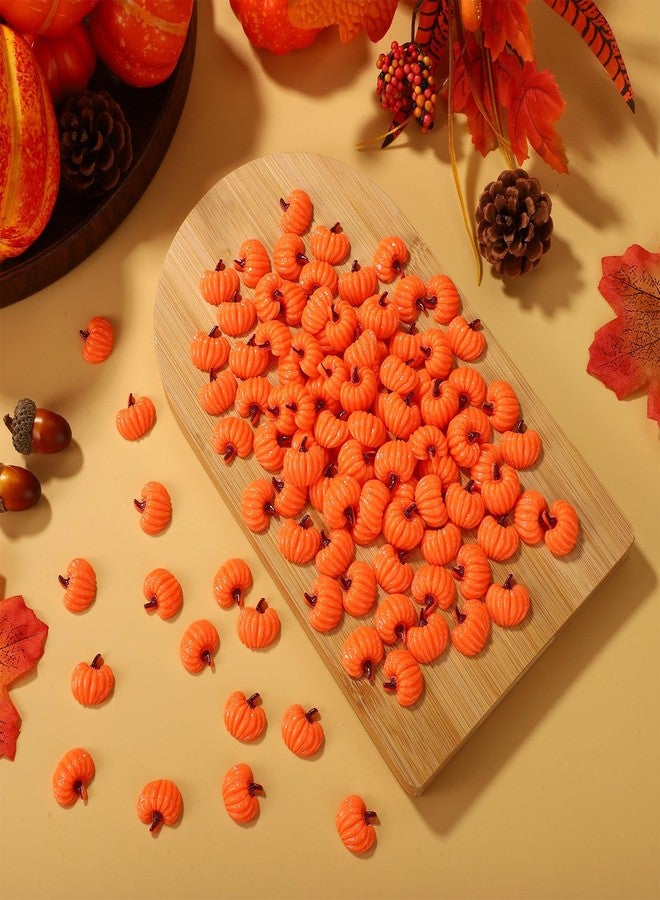 Sinbana 100pcs Mini Little Resin Pumpkins, Fall Miniatures Tiny Pumpkin Figurines for Halloween Decorating Thanksgiving Crafts Fairy Garden Dollhouse Table Centerpiece Small Autumn Decor for Home & Party - Image 5